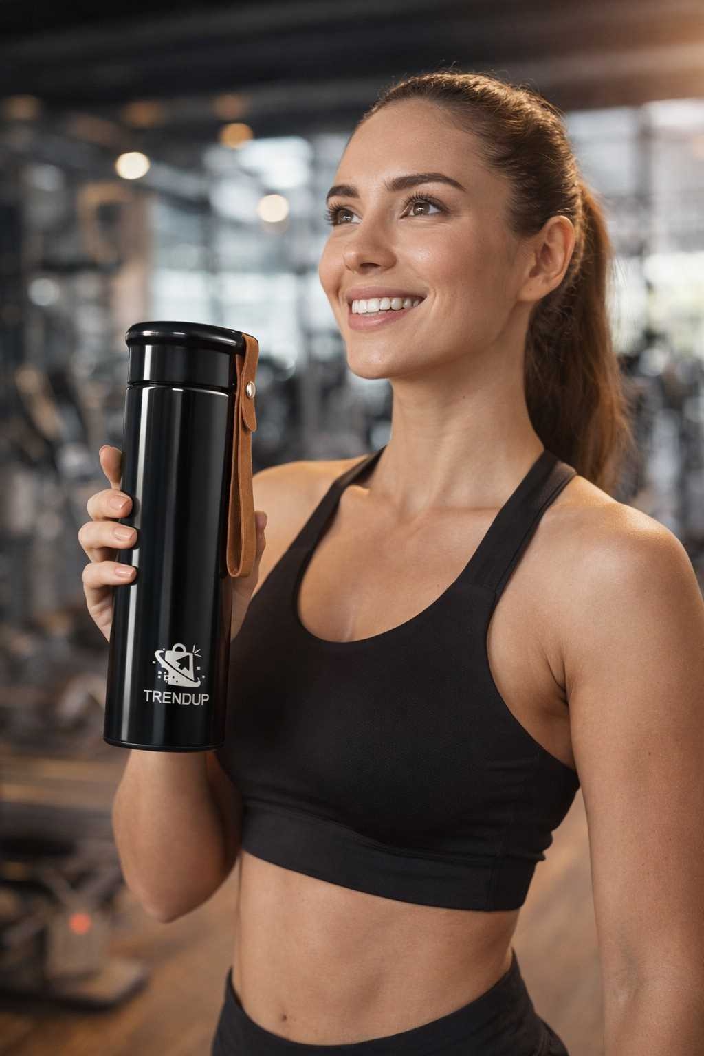 TRENDUP ROPE DUBLEWALL BOTTLE BLACK500ML